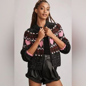 Pilcro Peace and Love zip up cardigan NWT sz XL